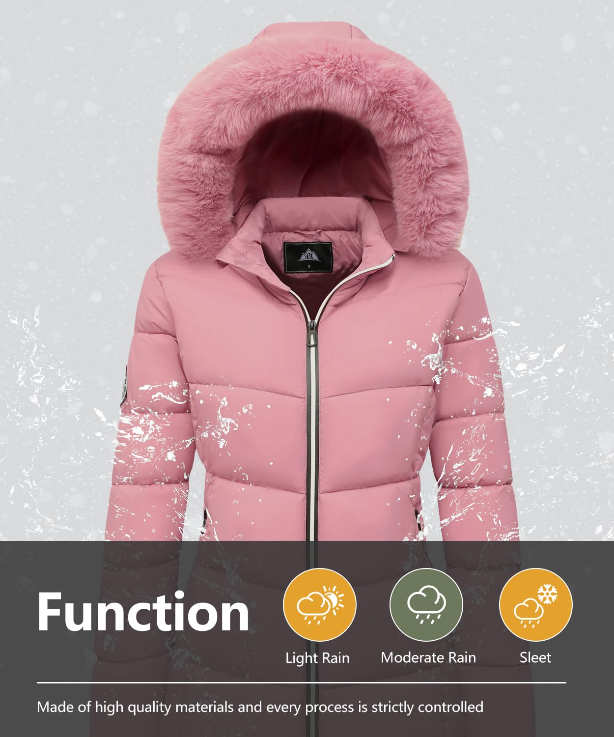 HVEOO Women's Winter Windproof Warm Down Coats Waterproof Thicken Hooded Puffer Jacket