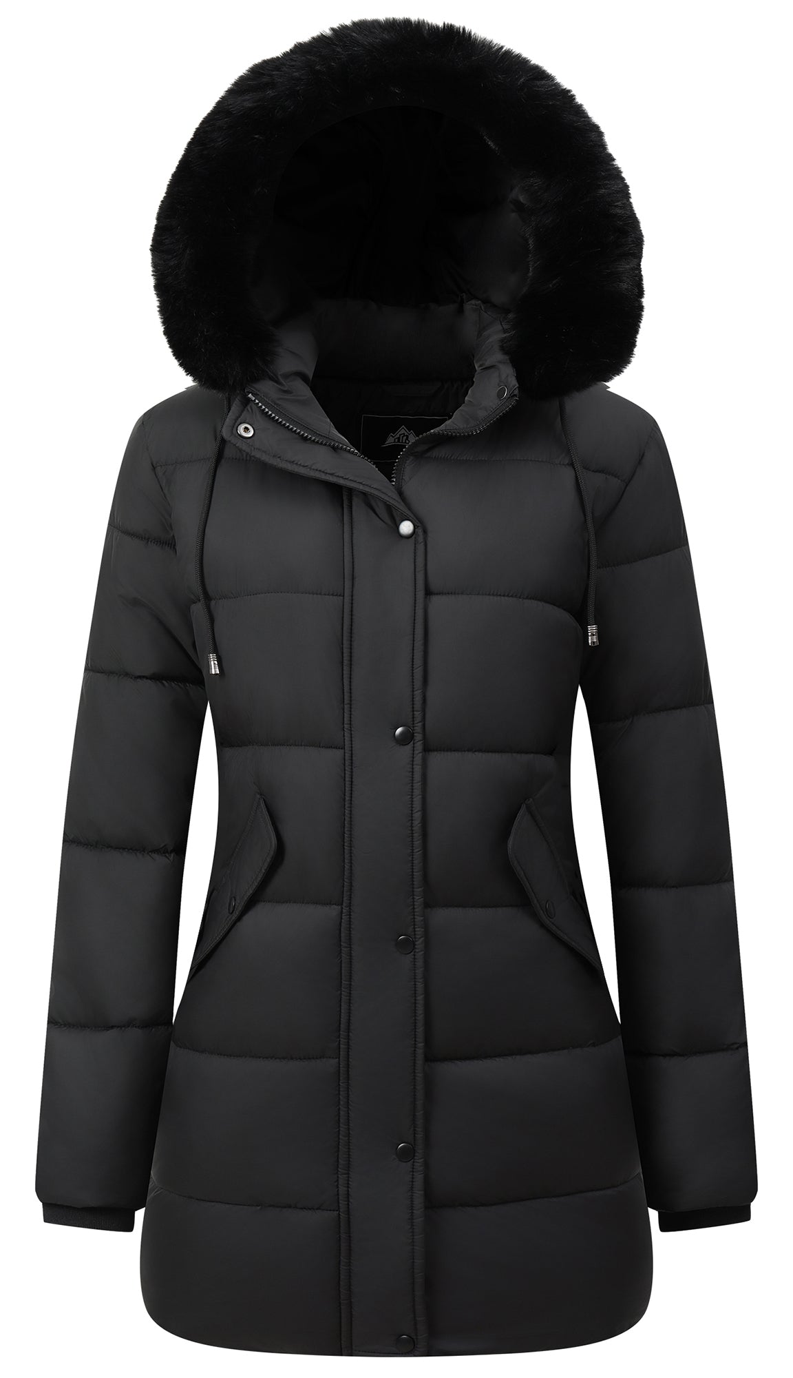 Hveoo Women's Winter Coat Long Waterproof Parka - Warm Snow Jacket for Women, Windproof Winter Jacket for Cold Weather, Black L