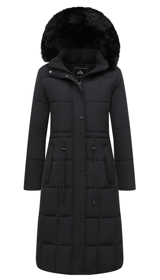 Hveoo Women's Winter Coat Long Waterproof Parka - Warm Snow Winter Jacket for Women, Cold Weather Outerwear