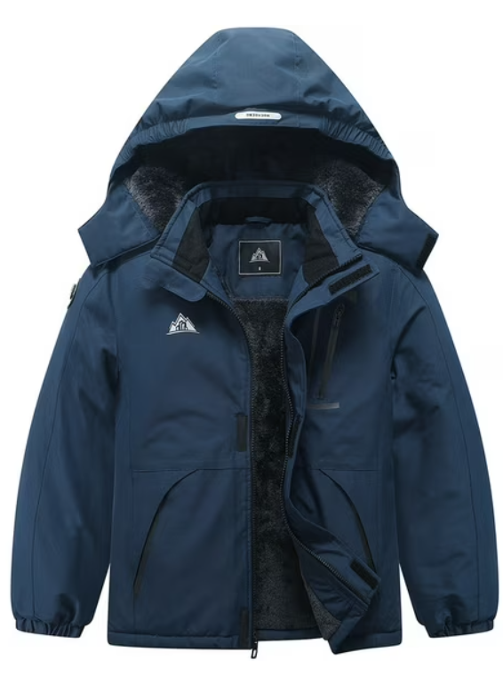 Kid's Ski Jacket Waterproof Winter Coat Boy's and Girl's Fleece Snowboarding Jackets with Detachable Hood