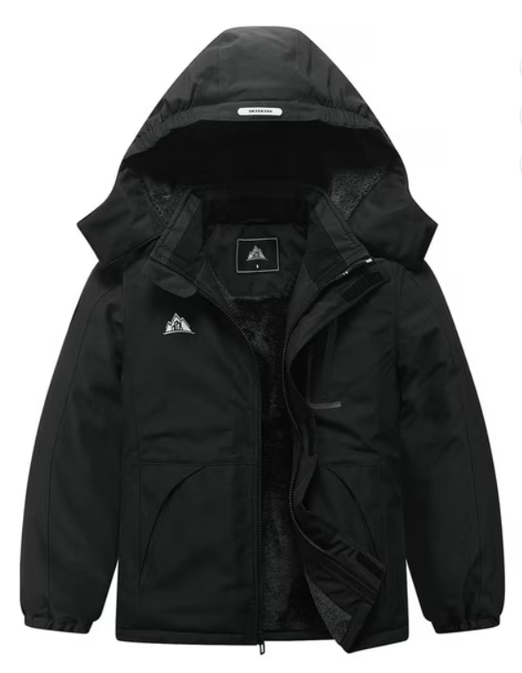 Kid's Ski Jacket Waterproof Winter Coat Boy's and Girl's Fleece Snowboarding Jackets with Detachable Hood