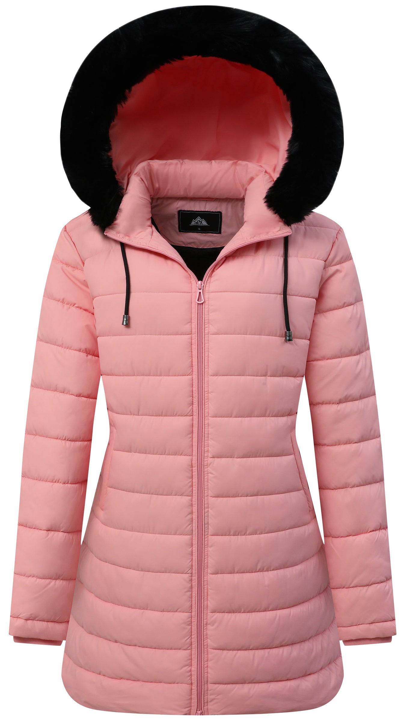 Hveoo Women's Winter Puffer Coat Thicken Fleece Lined Down Jacket Waterproof Faux Fur Detachable Hooded Parka