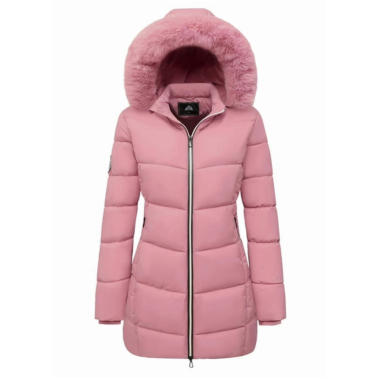 Women's Winter Down Coats Waterproof Thicken Hooded Insulated Quilted Puffer Jacket, Black L