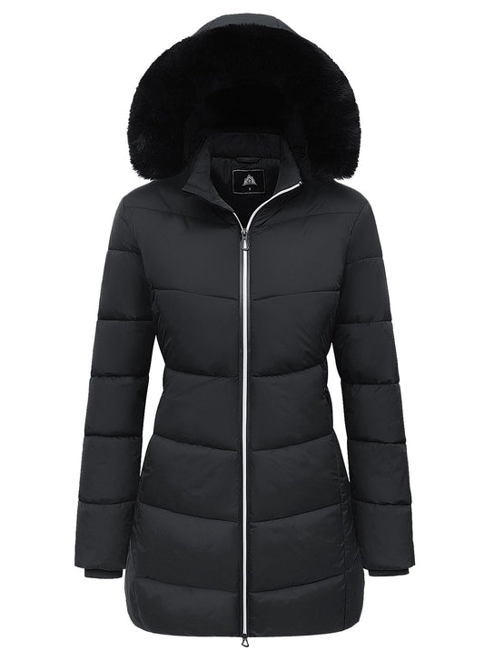 HVEOO Women's Winter Windproof Warm Down Coats Waterproof Thicken Hooded Puffer Jacket
