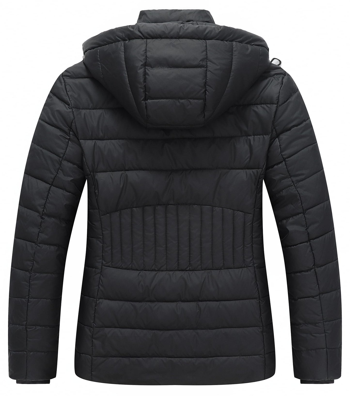 HVEOO Women's Hooded Puffer Jacket Lightweight Warm Puffy Quilted Winter Coat Waterpoof Jackets for Cold Weather