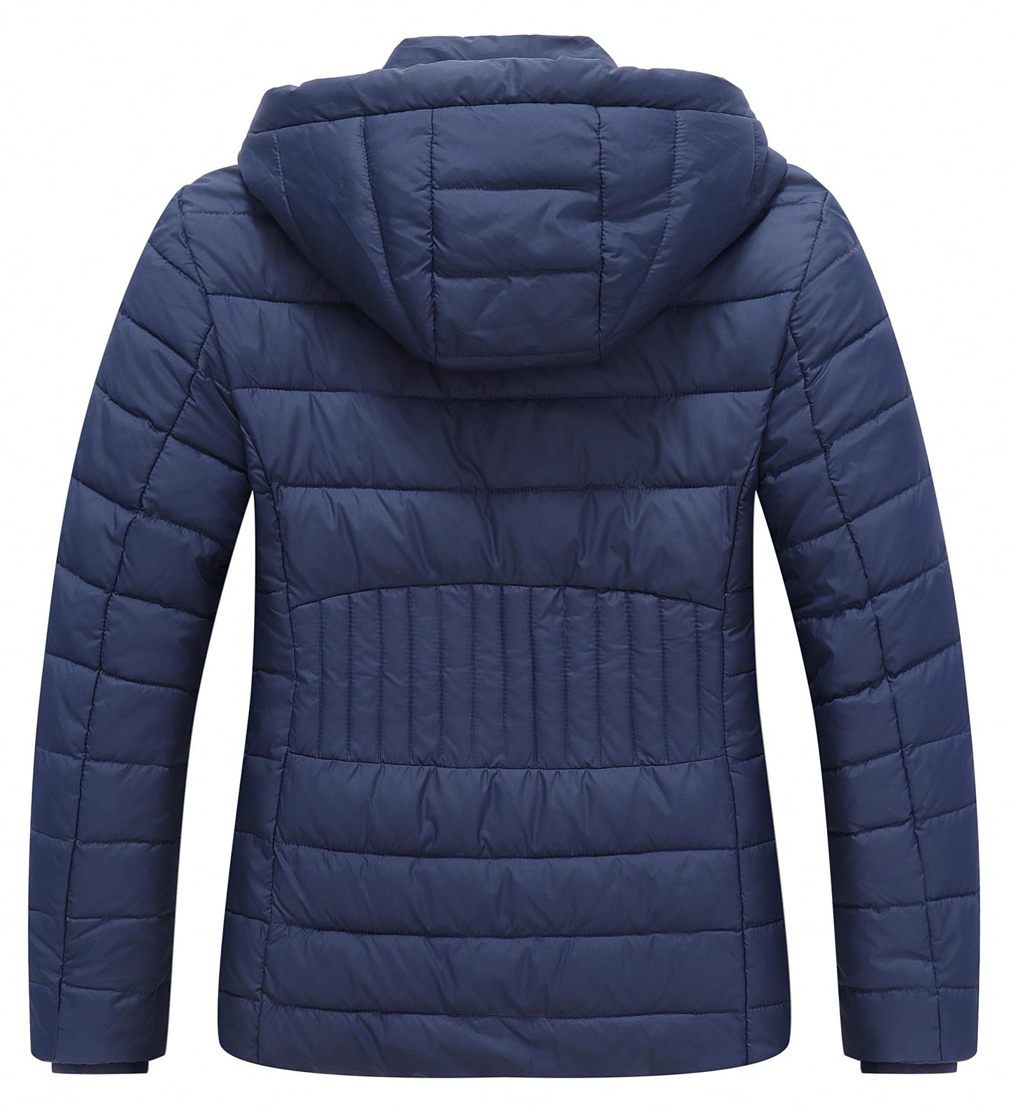 HVEOO Women's Hooded Puffer Jacket Lightweight Warm Puffy Quilted Winter Coat Waterpoof Jackets for Cold Weather