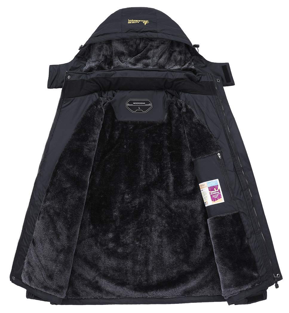 HVEOO 女士冬季外套滑雪服，防水防风，人造毛皮内衬，冬季夹克派克大衣