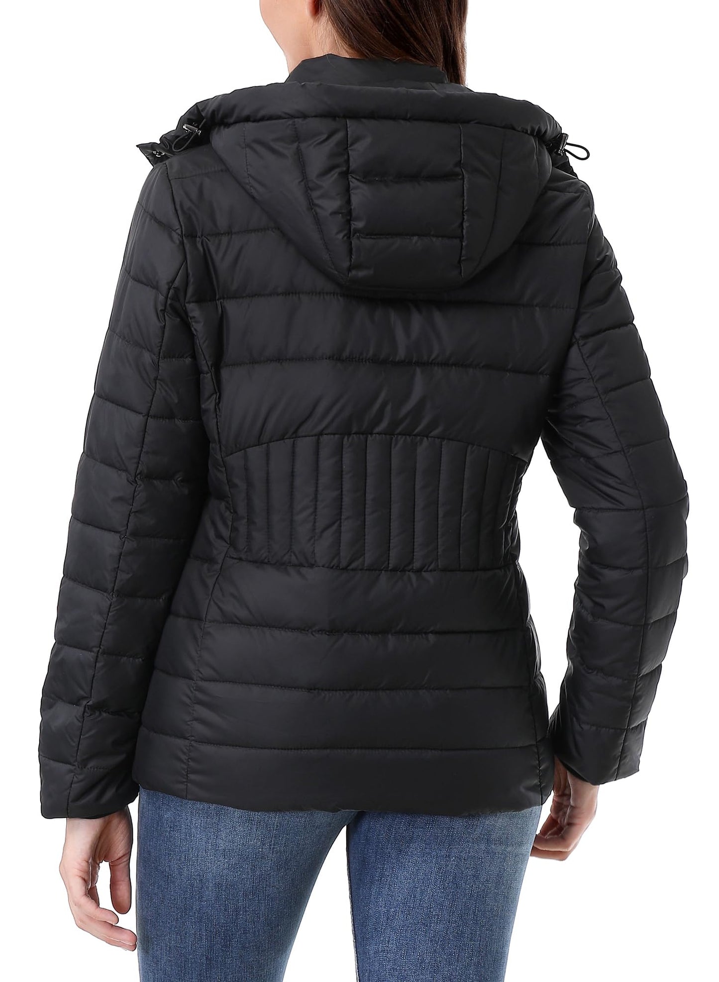 HVEOO Women's Hooded Puffer Jacket Lightweight Warm Puffy Quilted Winter Coat Waterpoof Jackets for Cold Weather
