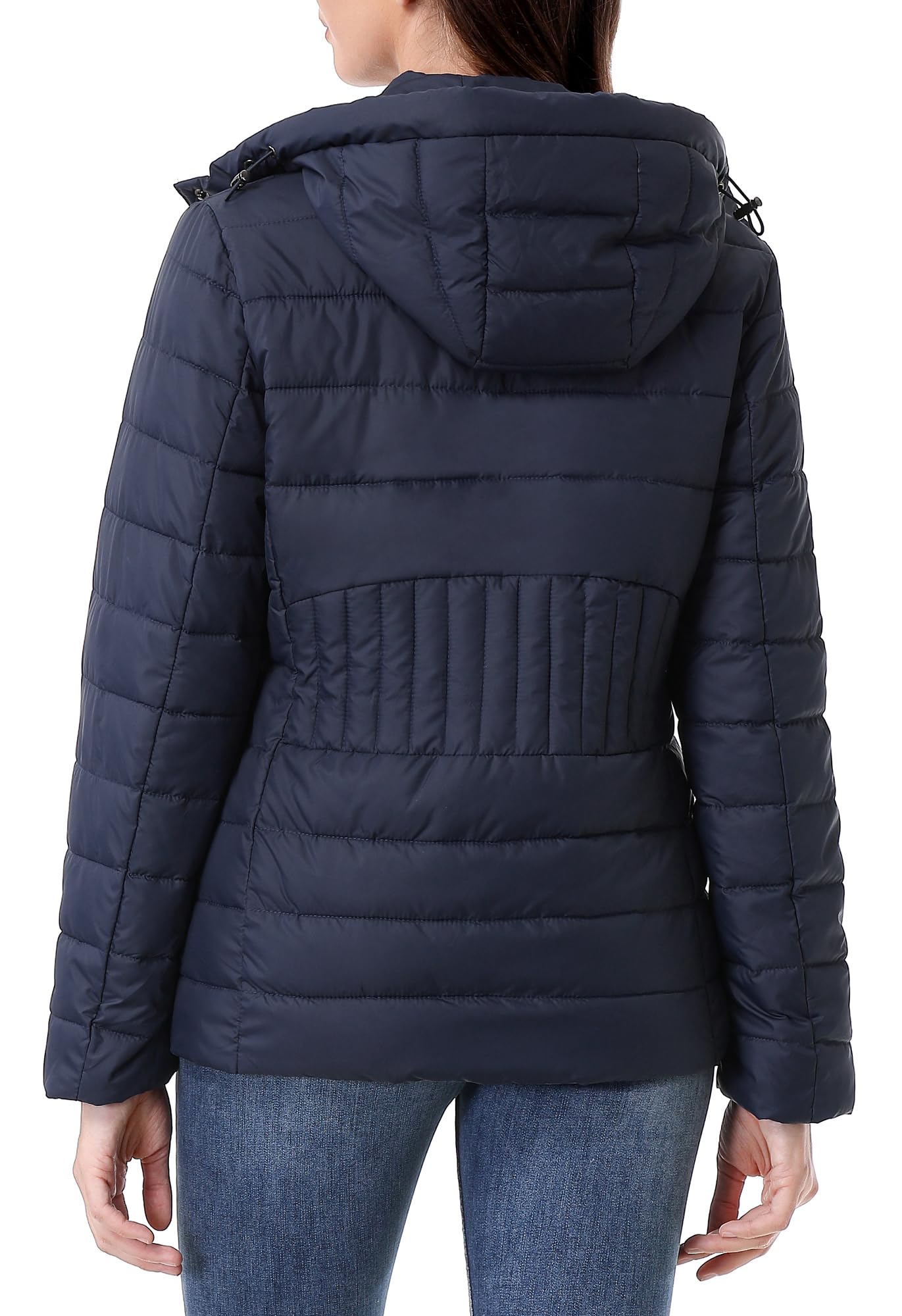 HVEOO Women's Hooded Puffer Jacket Lightweight Warm Puffy Quilted Winter Coat Waterpoof Jackets for Cold Weather